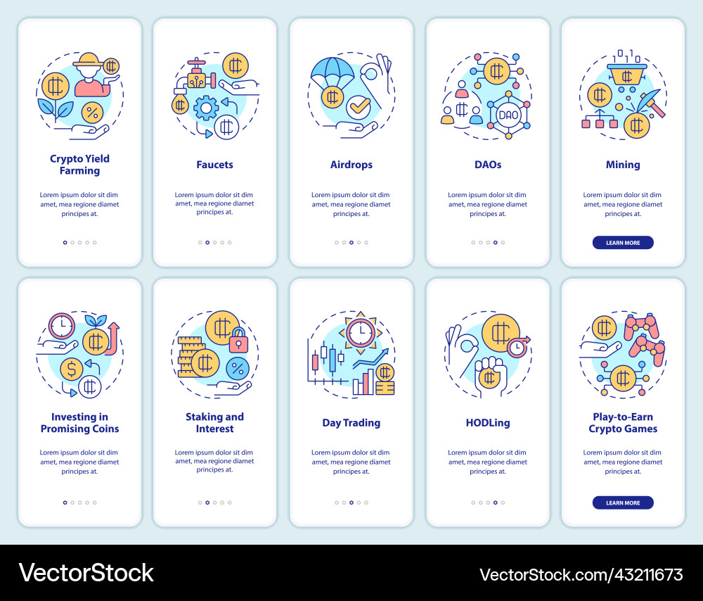 Making money on crypto onboarding mobile app – Royalty-Free Vector |  VectorStock