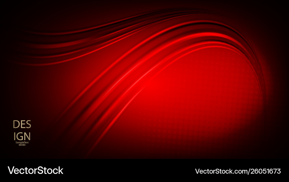 Red dark abstract design with thin delicate lines vector image