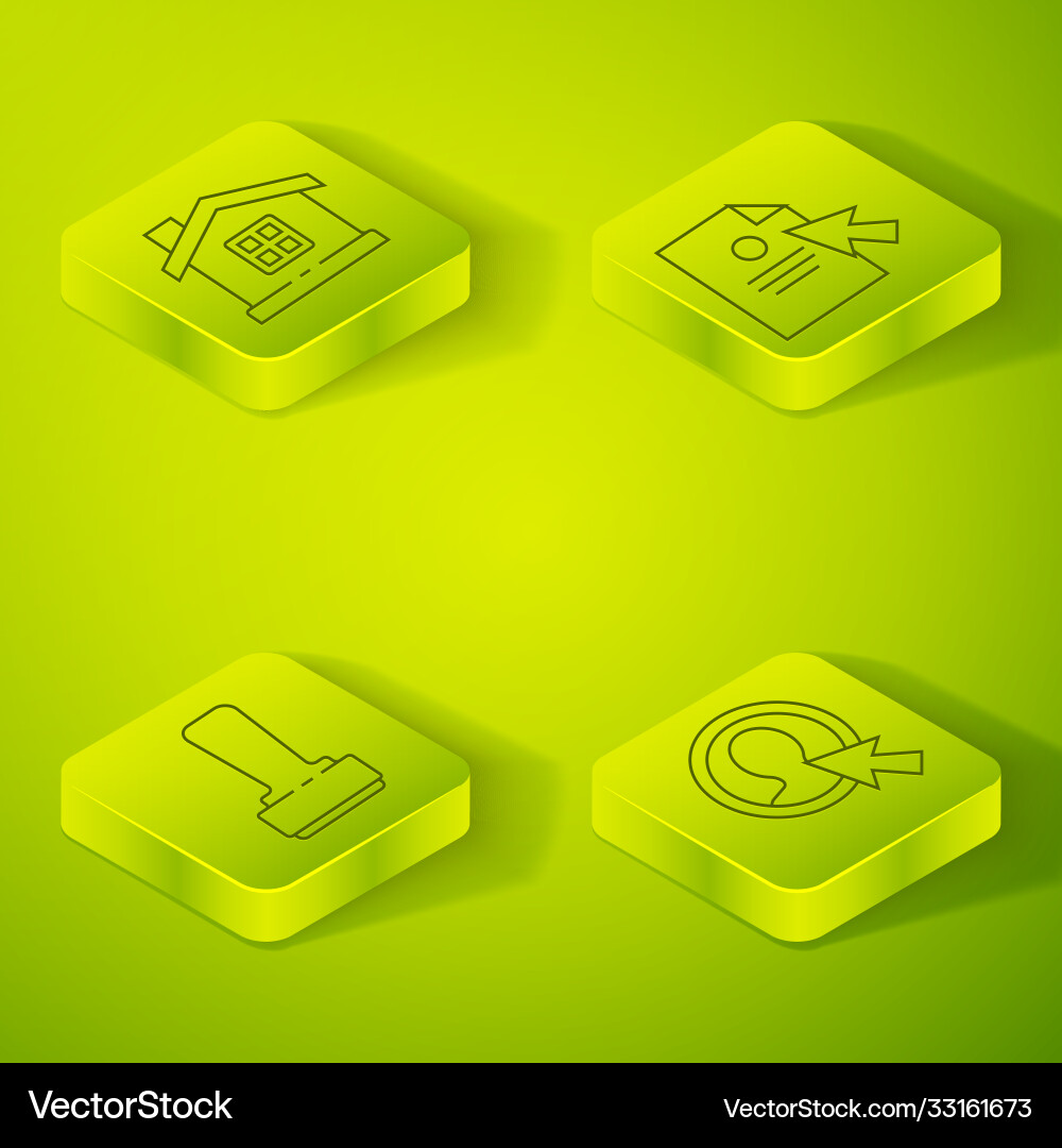 Set isometric document and cursor stamp create Set isometric document and cursor stamp create vector image