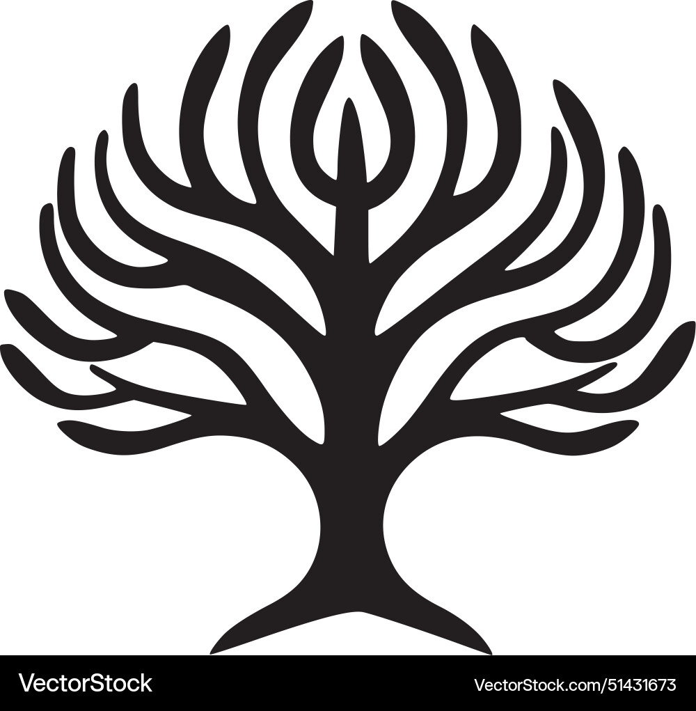 Tree - minimalist and flat logo Royalty Free Vector Image