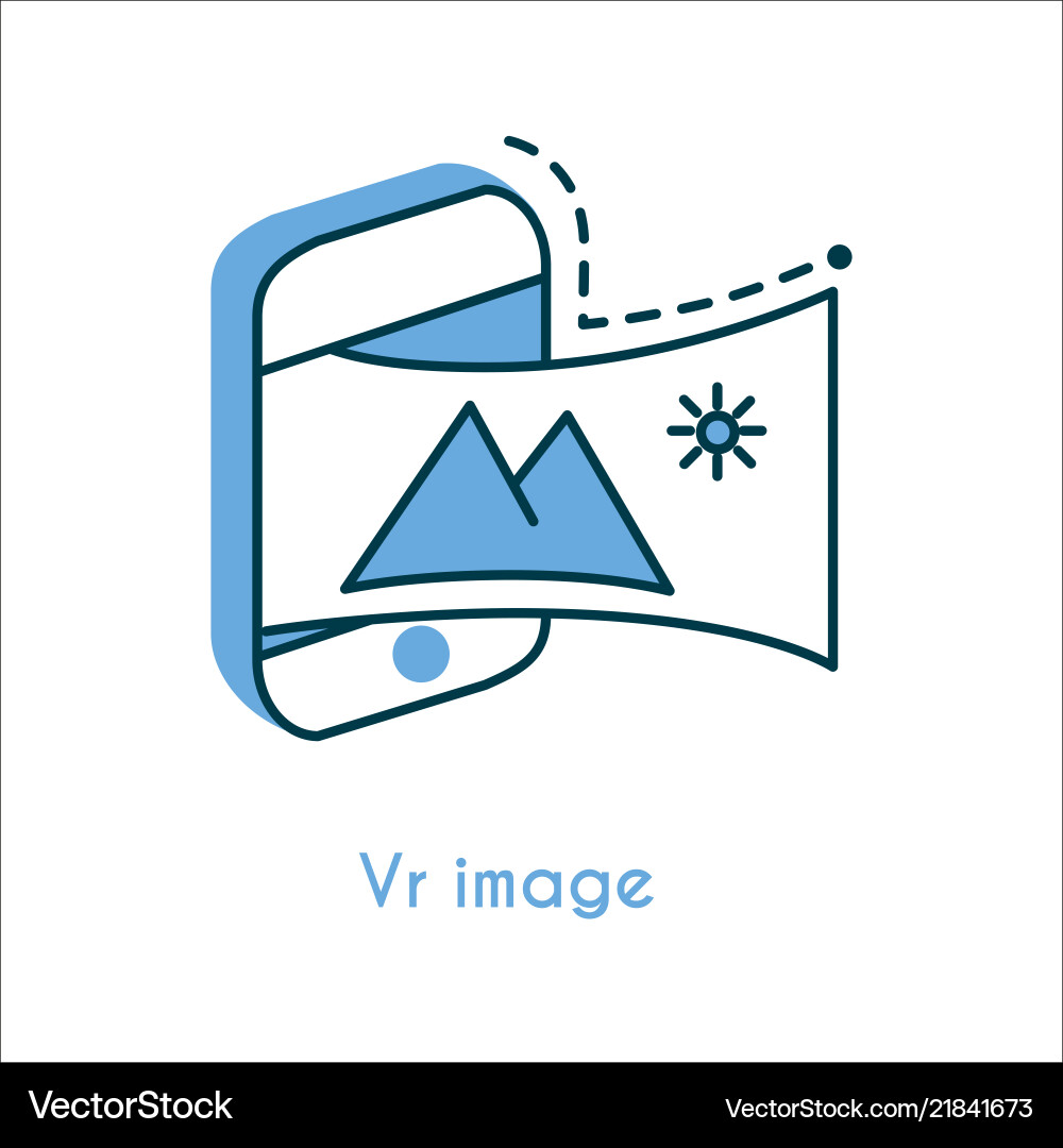 Vr image flat line icon Royalty Free Vector Image