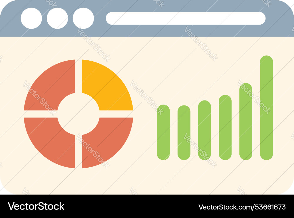 Website showing statistical charts for data Website showing statistical charts for data vector image
