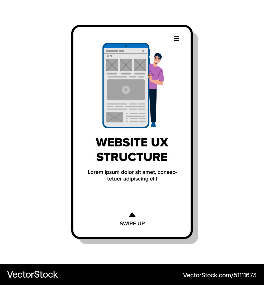 Wireframe website ux structure Vector Image