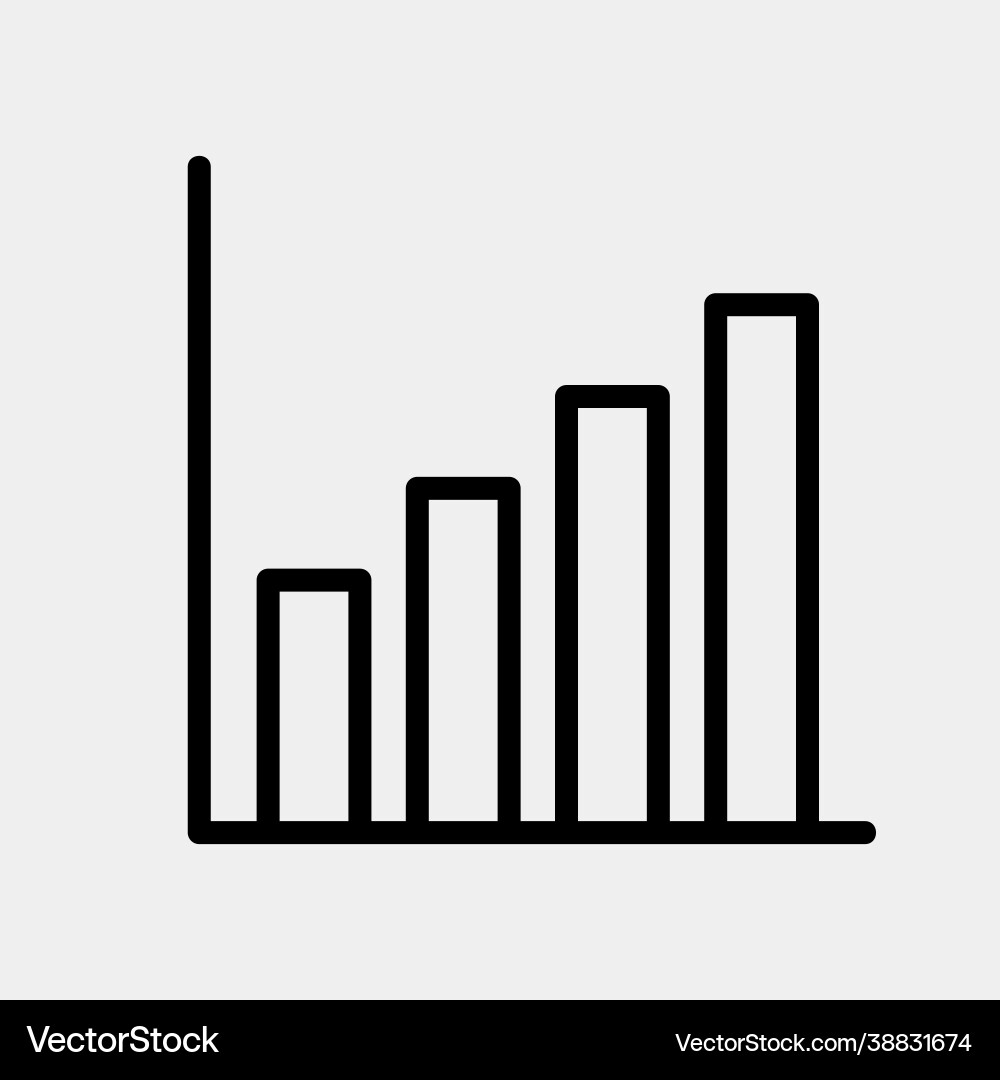 Bar chart icon in line style for any projects Bar chart icon in line style for any projects vector image