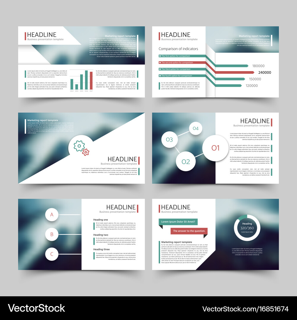 Business Report & Marketing Templates Vector Image