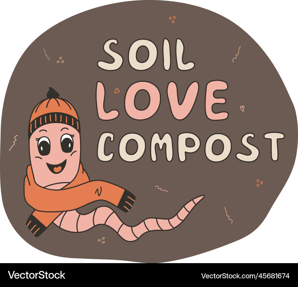 Composting and vermicomposting vector image