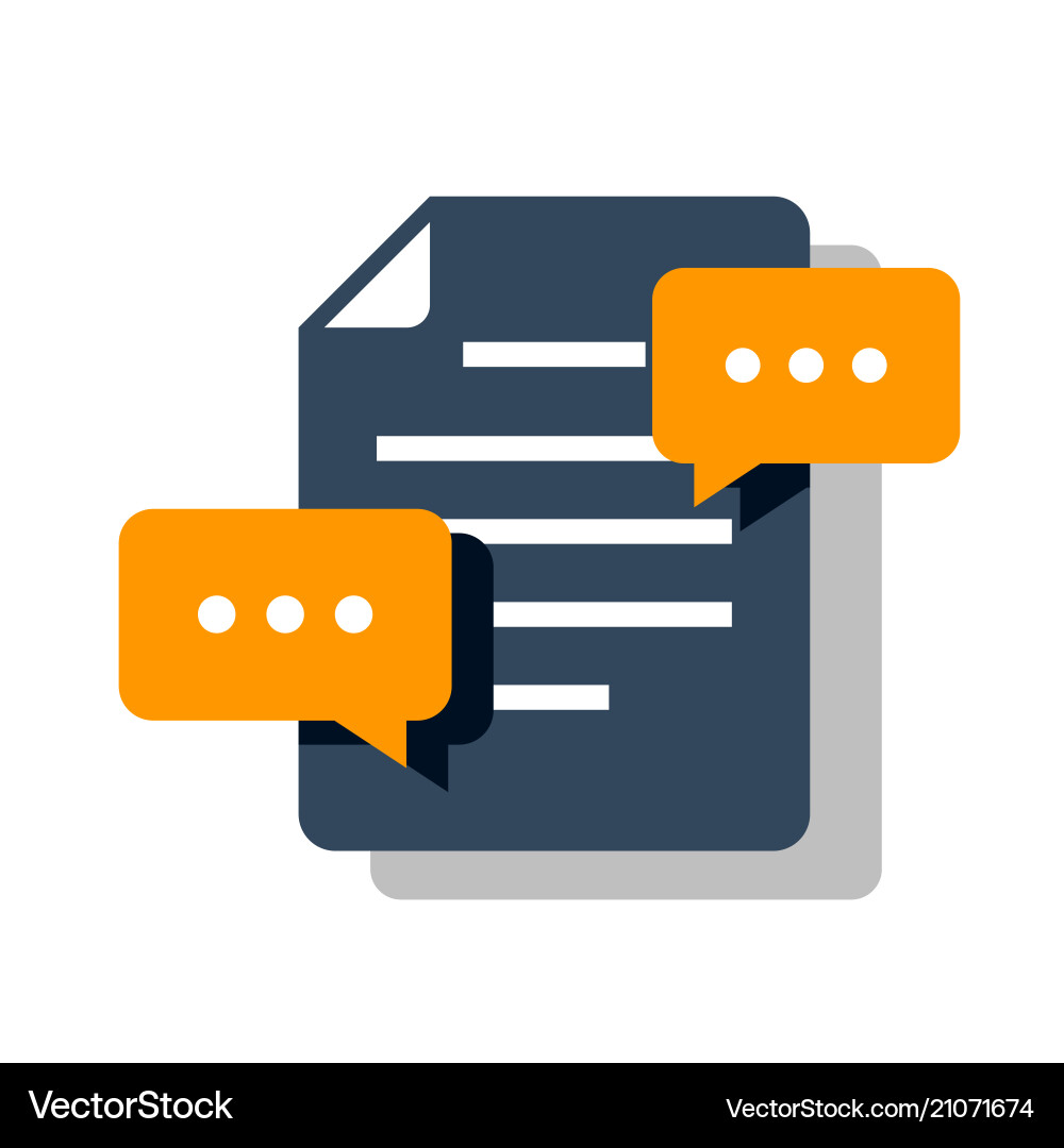 Concept of comments to the documents speech Concept of comments to the documents speech vector image