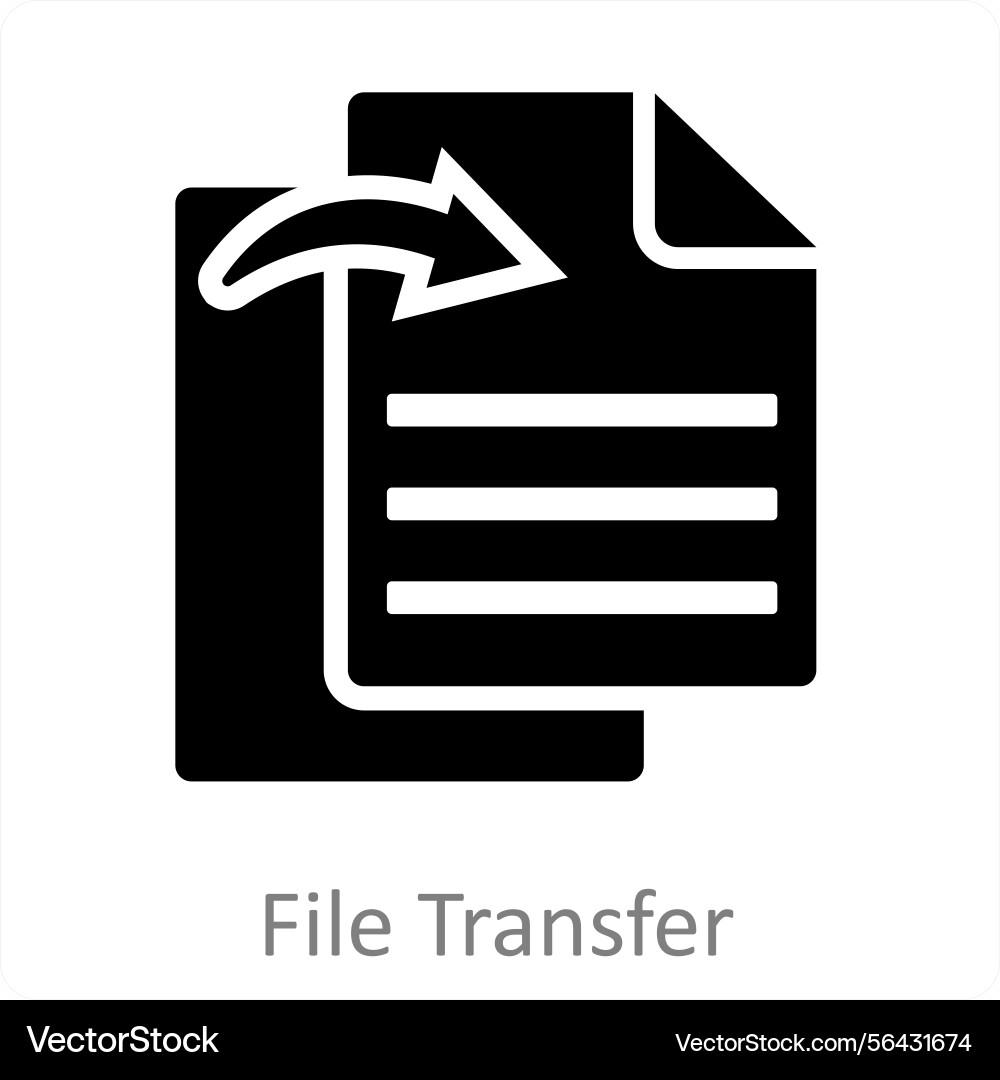 File transfer and upload icon concept vector image