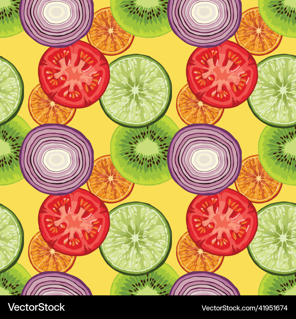 Fruits and vegetable seamless design pattern – Free Vector | VectorStock