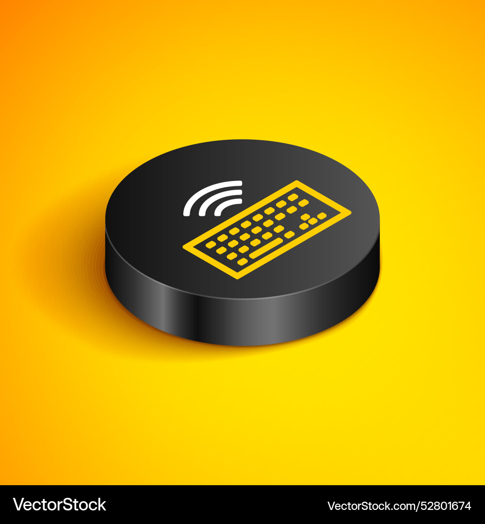 Isometric line wireless computer keyboard icon Isometric line wireless computer keyboard icon Vector Image