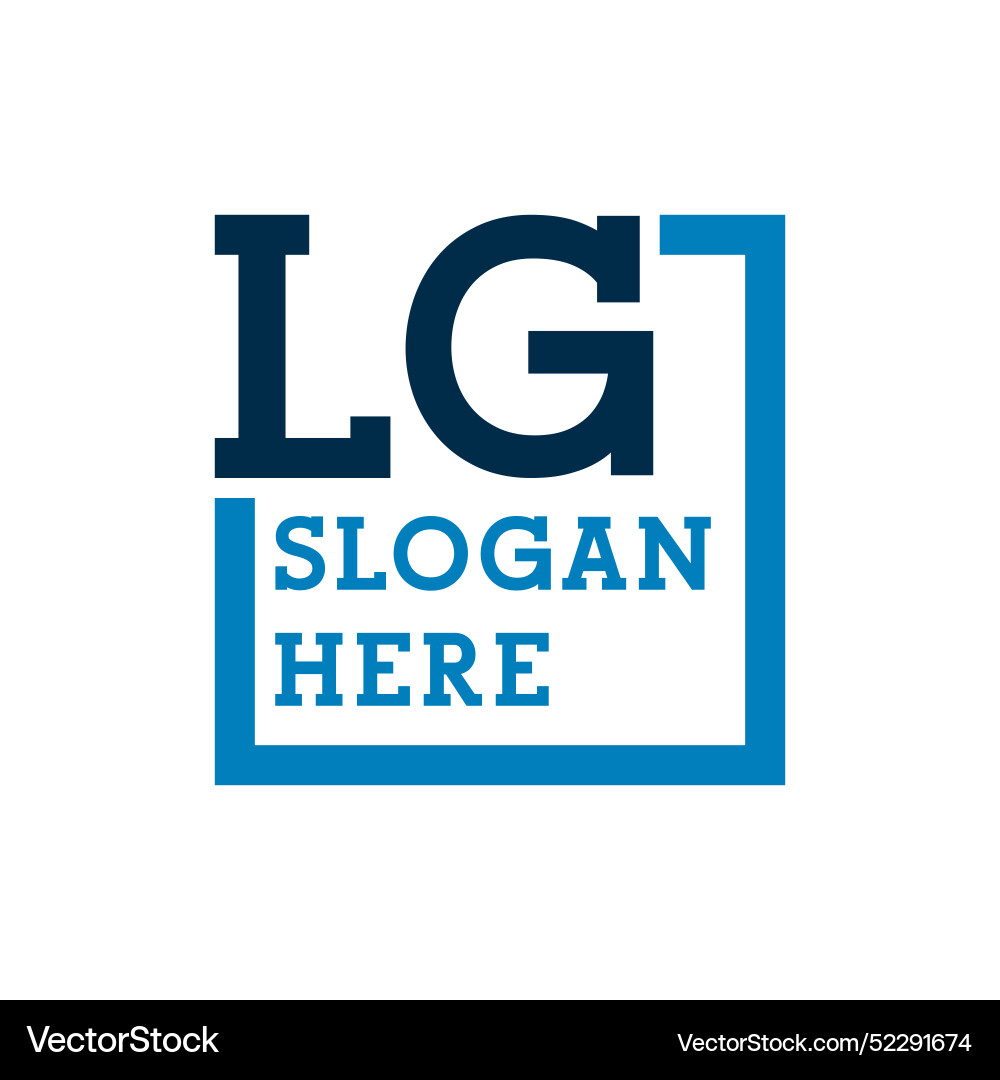 Minimal initials logo letters l and g lg initial Vector Image