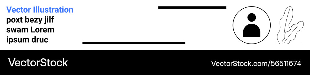Minimalist profile and text layout with black Minimalist profile and text layout with black vector image