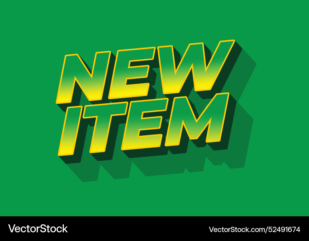 New item text effect in 3d style for print ad New item text effect in 3d style for print ad vector image