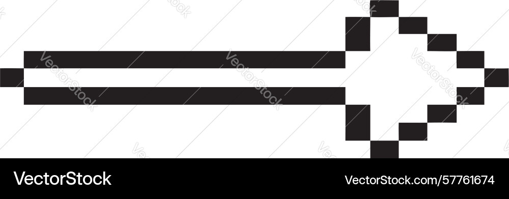 Outlined pixel arrow clear navigation direction vector image