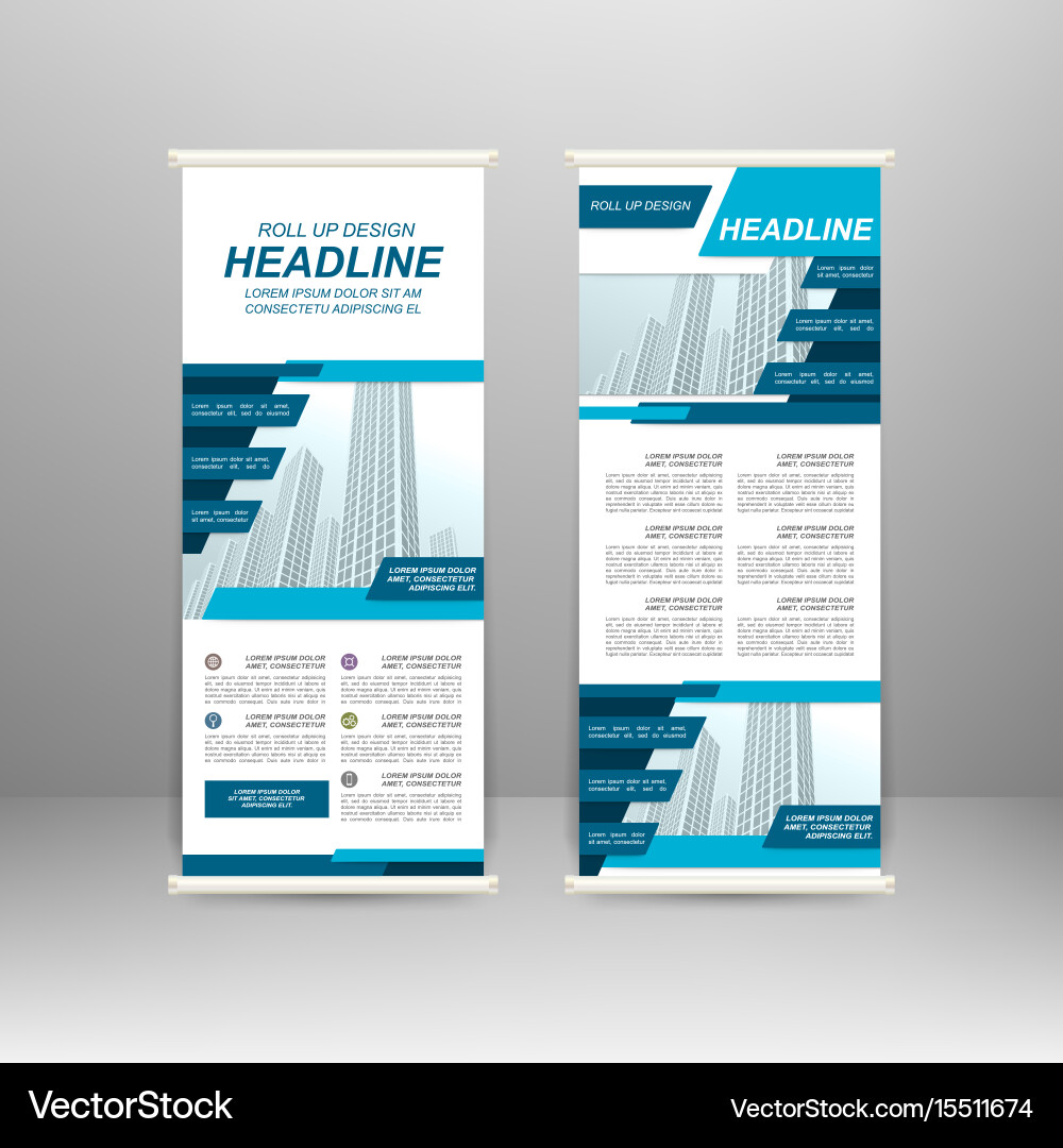 Roll-Up Banner Stand vector image