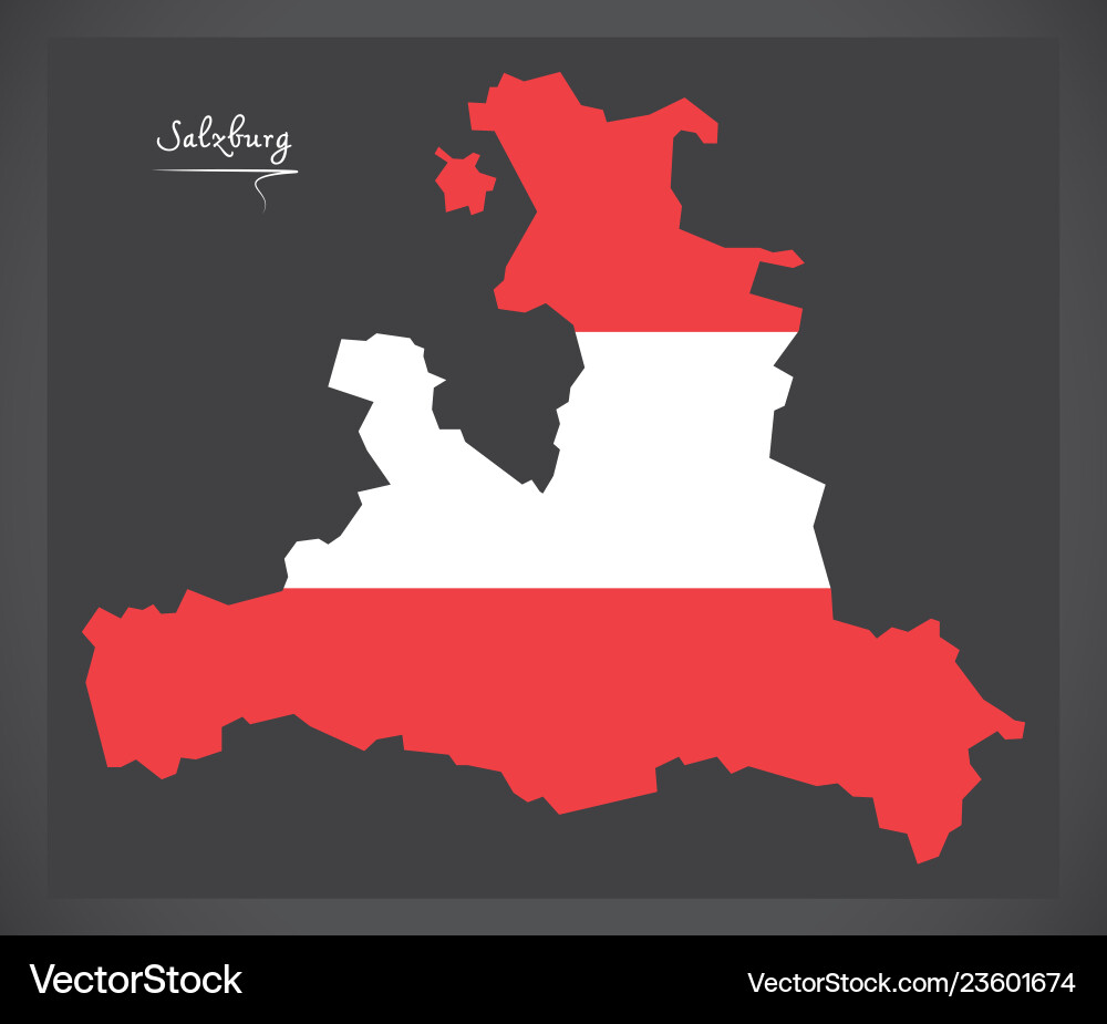 Salzburg map of austria with austrian national Salzburg map of austria with austrian national vector image