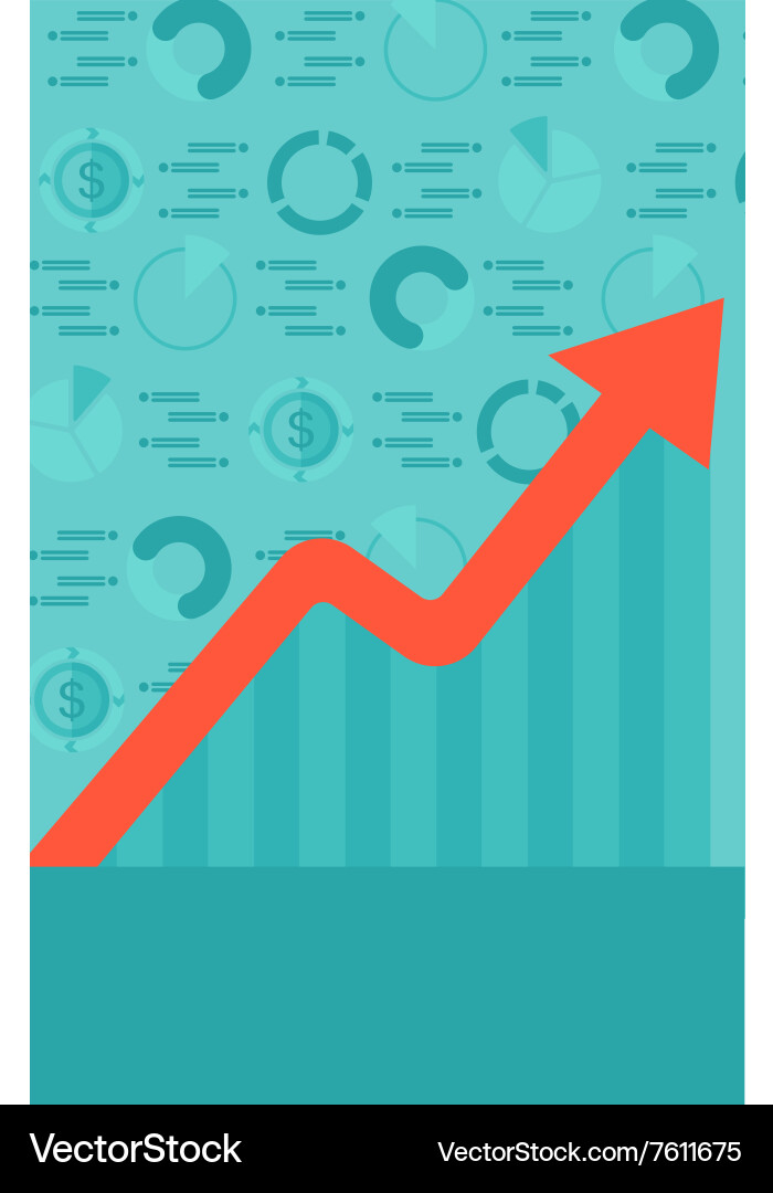 Background of graph with rising up arrow Vector Image