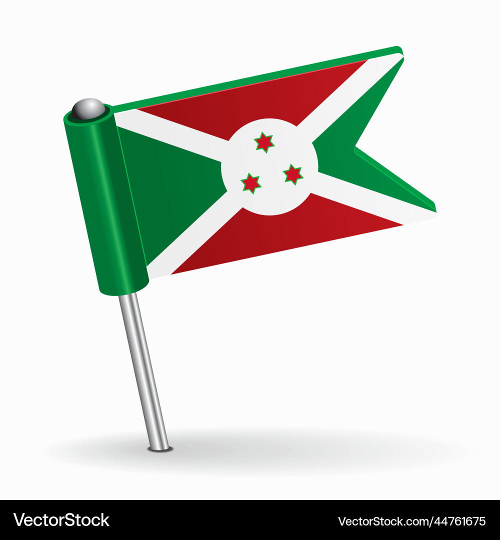 Burundian flag map pointer layout Vector Image