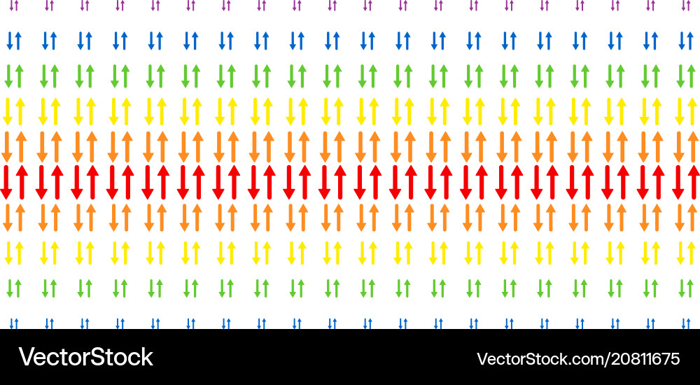 Exchange arrows shape halftone spectrum grid vector image