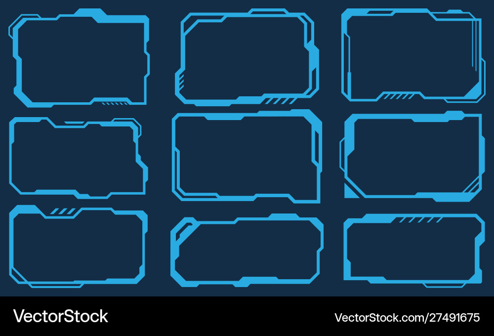Futuristic Tech Display Frames vector image