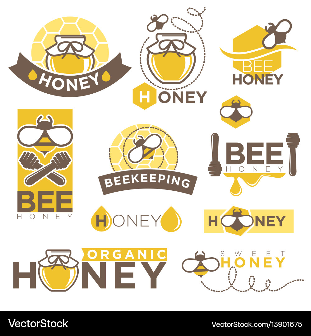 Honey & Bee Product Icons Vector Image
