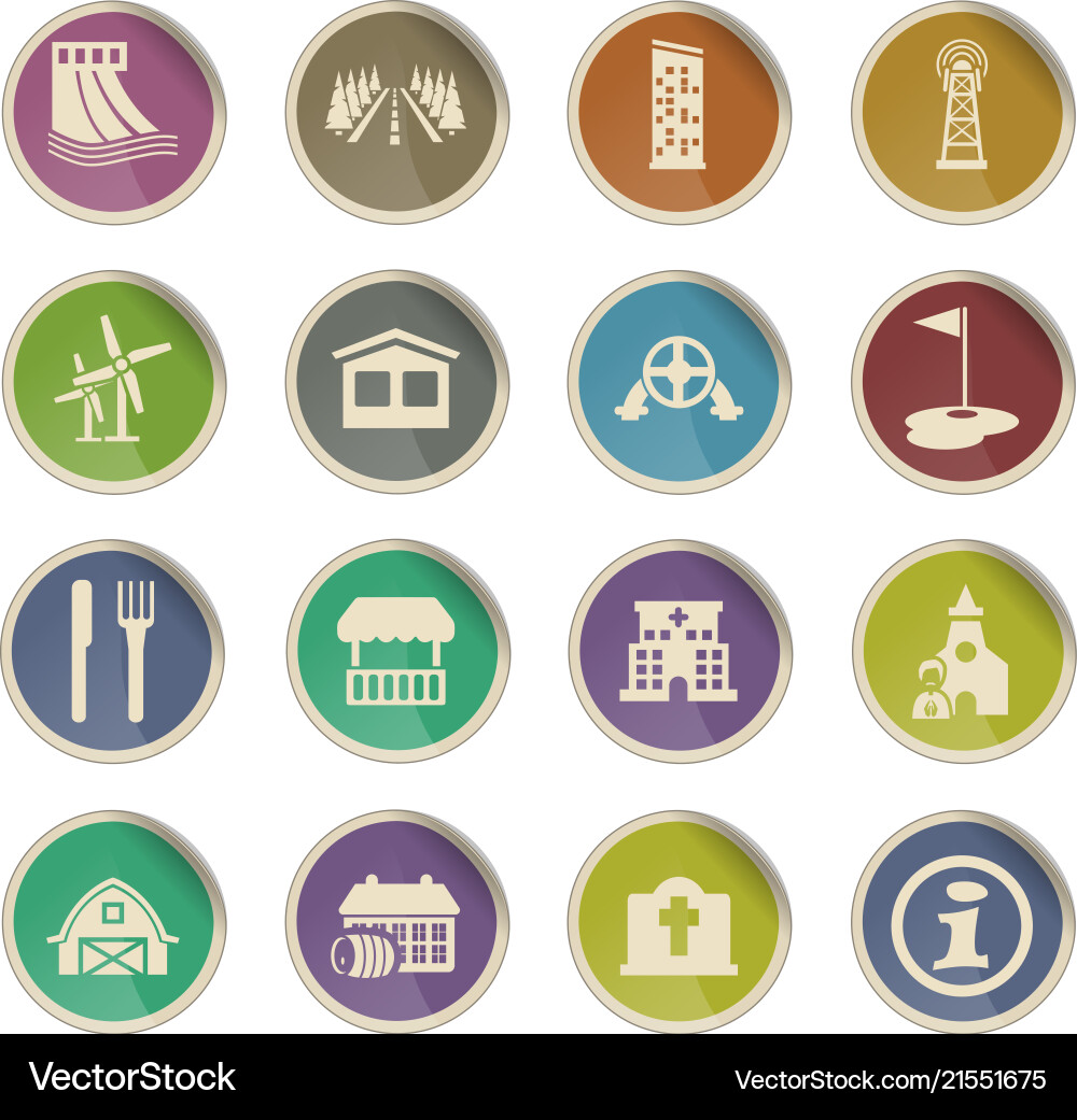 Infrastructure icon set vector image