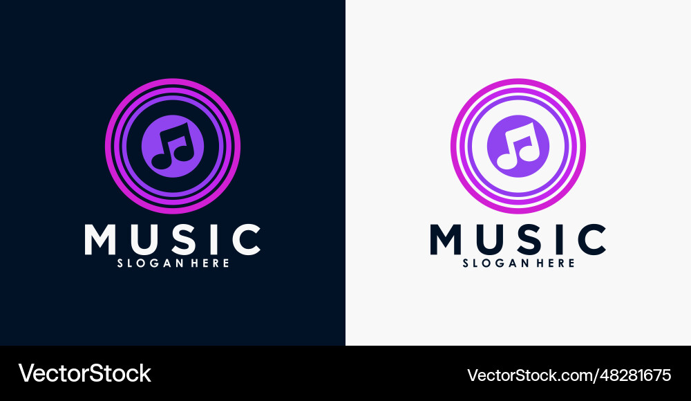 Music logo design with creative concept premium Music logo design with creative concept premium vector image