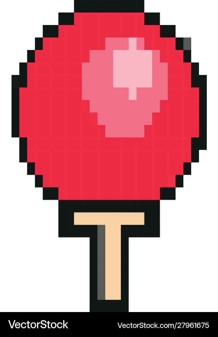 Ping pong racket 8 bits pixelated style icon vector image