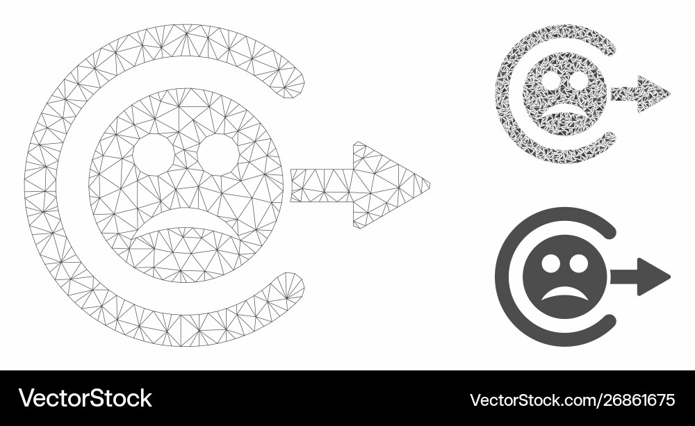 Sad logout mesh 2d model and triangle Sad logout mesh 2d model and triangle vector image