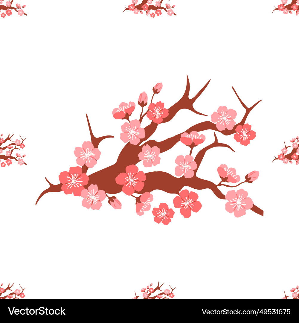 Sakura pattern the seamless design seamlessly Sakura pattern the seamless design seamlessly Vector Image
