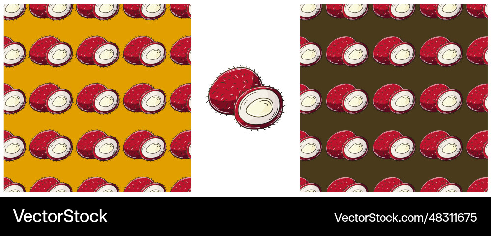 Seamless pattern color set in hand draw style can Vector Image