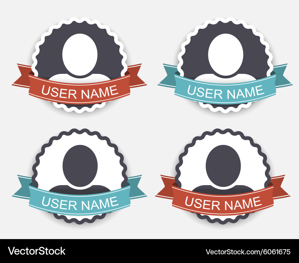 Set of user icons in retro style vector image