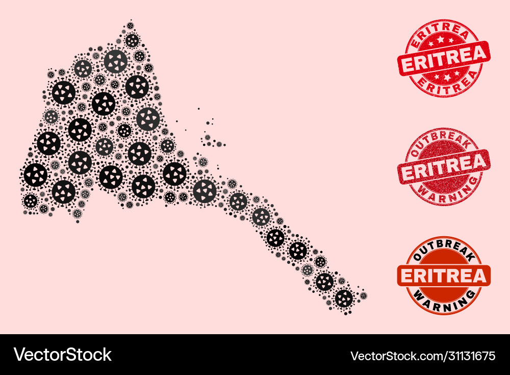 Virus composition mosaic eritrea map Virus composition mosaic eritrea map vector image
