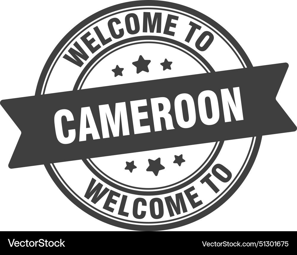 Welcome to cameroon stamp round sign Royalty Free Vector