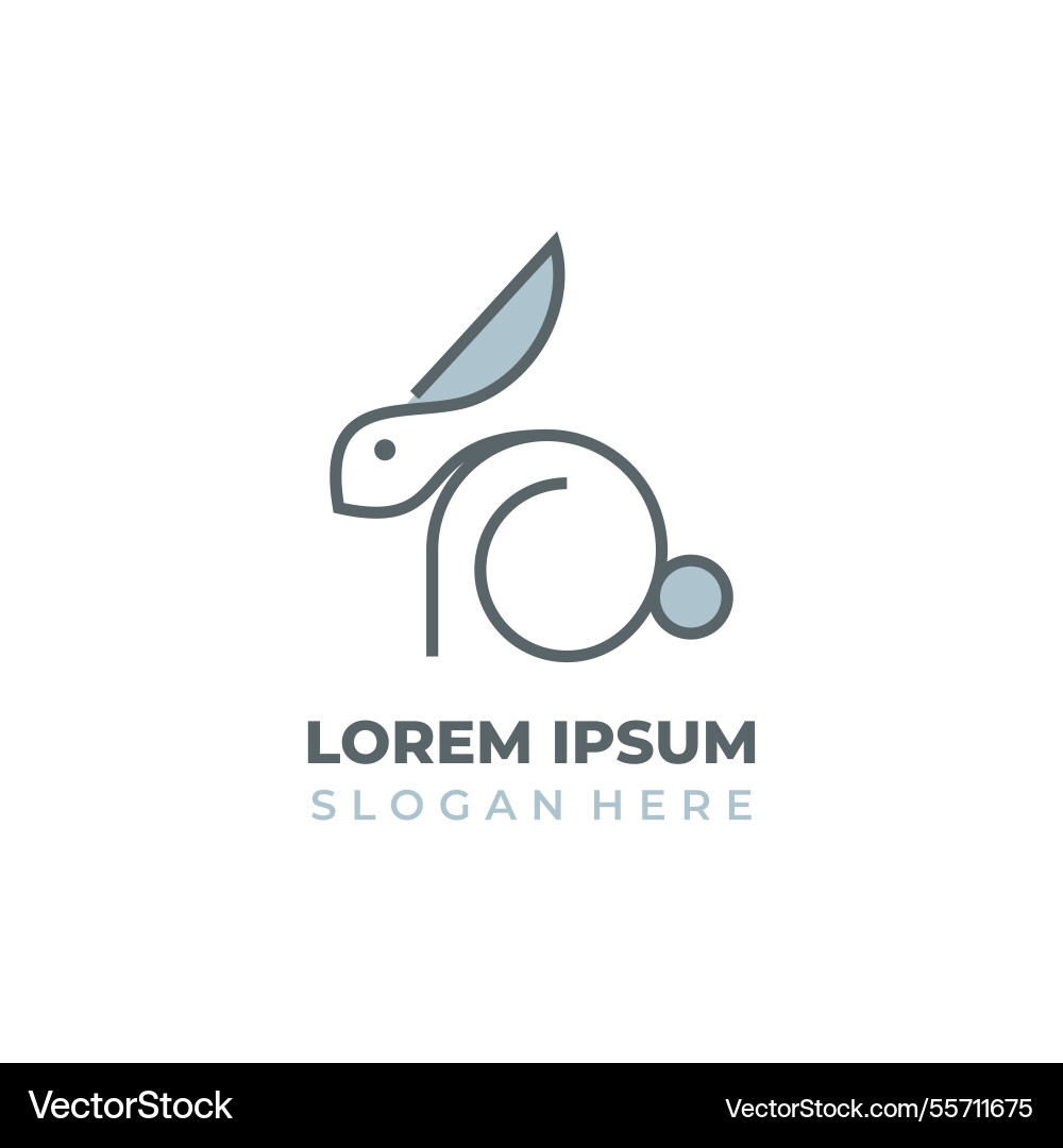 Xanadu rabbit logo lineart and shape style Xanadu rabbit logo lineart and shape style vector image