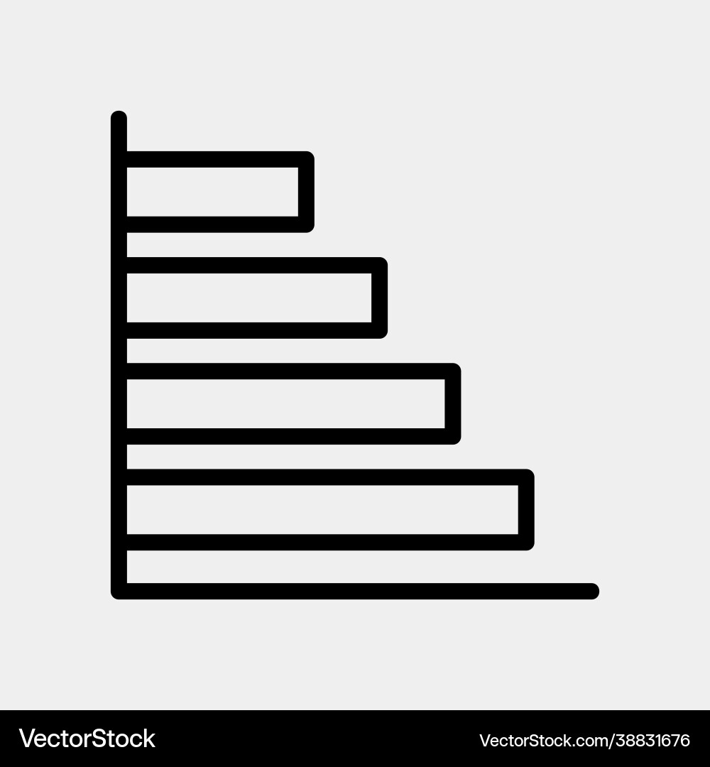 Bar chart icon in line style for any projects Vector Image