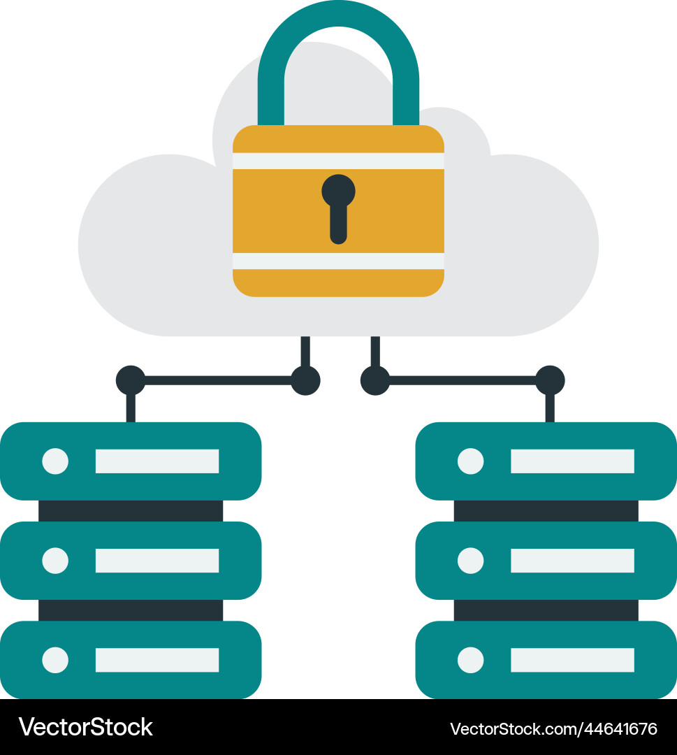 Cloud connectivity and security in minimal style Vector Image