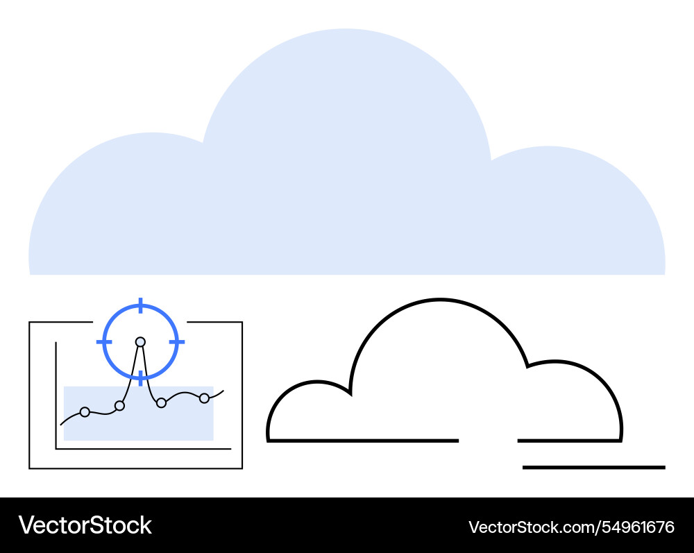 Cloud with graph indicating data analysis Cloud with graph indicating data analysis vector image