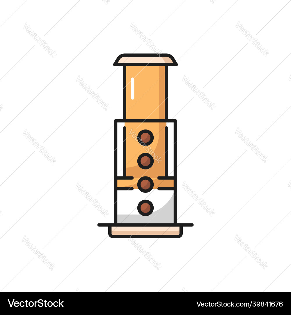Coffee in aeropress alternative brewing Coffee in aeropress alternative brewing vector image