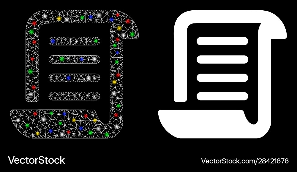 Flare mesh network paper roll icon with Flare mesh network paper roll icon with Vector Image
