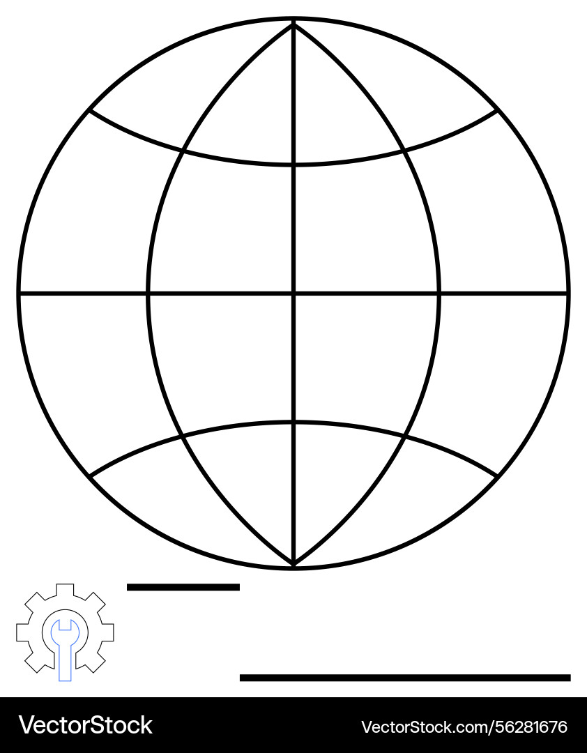 Globe representation with segmented lines Globe representation with segmented lines vector image