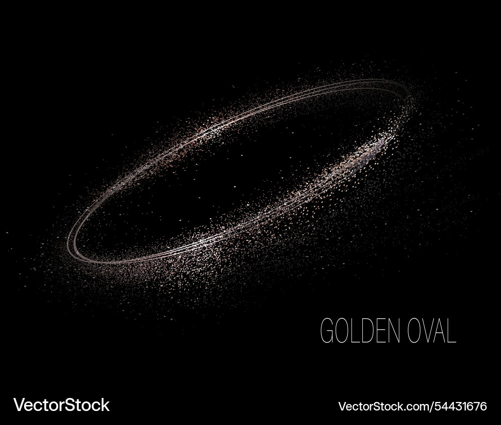 Isolated element golden oval frame with sparkling Isolated element golden oval frame with sparkling vector image