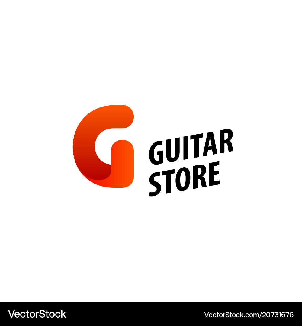 Minimalistisches Design des Logos für Gitarrenspeicher Minimalistisches Design des Logos für Gitarrenspeicher vektorbild