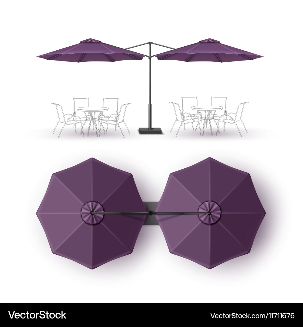 Outdoor Umbrella Mockup - Violet Vector Image