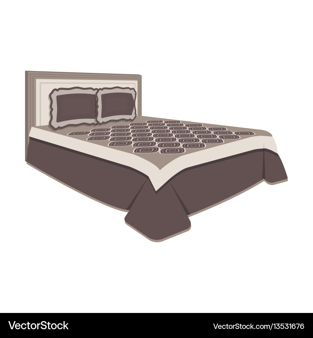 Schlafzimmer mit Doppelbett und beige Wandvergrößerung Schlafzimmer mit Doppelbett und beige Wandvergrößerung vektorbild