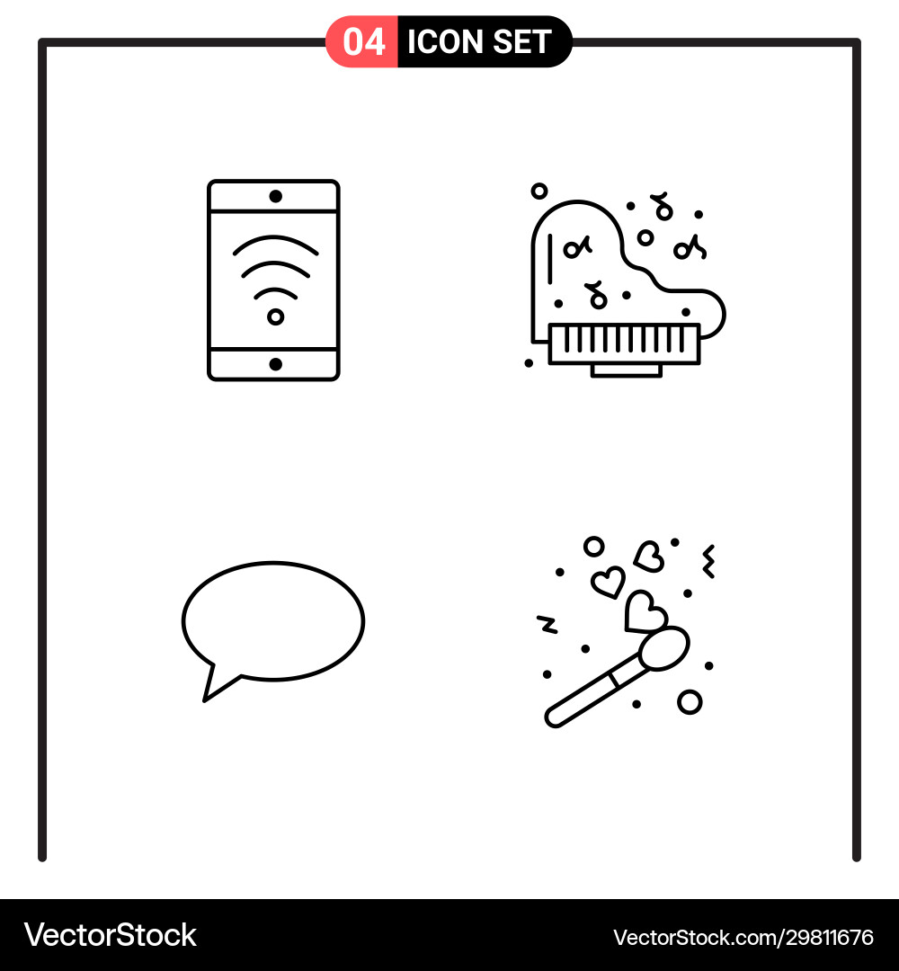 Set 4 line style icons for web and mobile Set 4 line style icons for web and mobile vector image