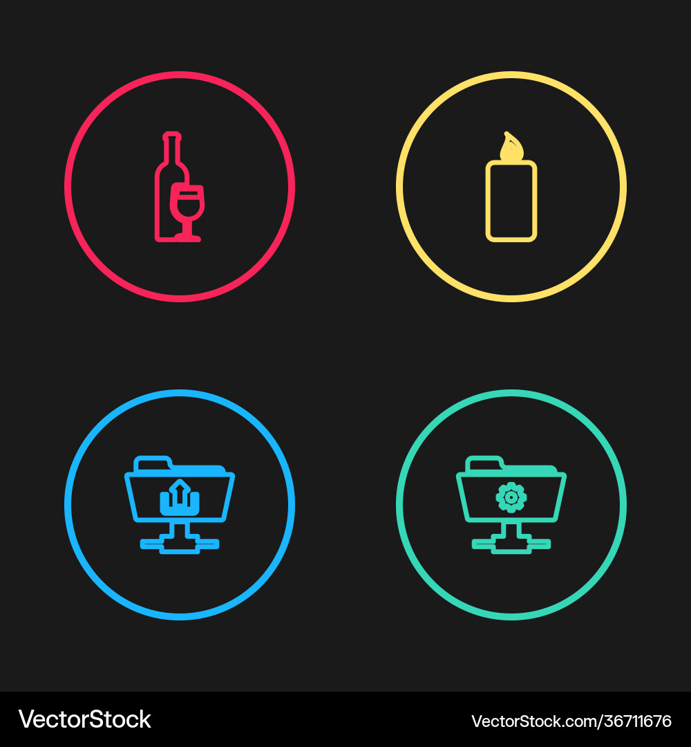 Set line ftp folder upload settings burning Vector Image