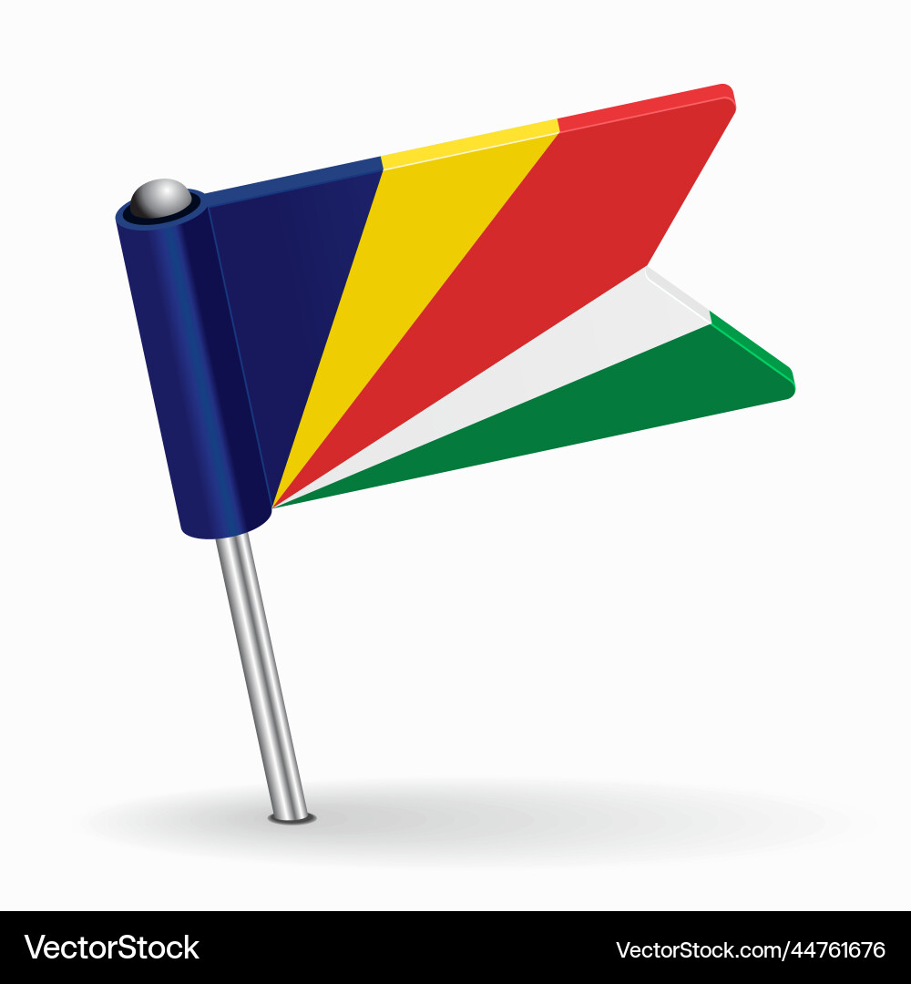 Seychelles flag map pointer layout Seychelles flag map pointer layout vector image