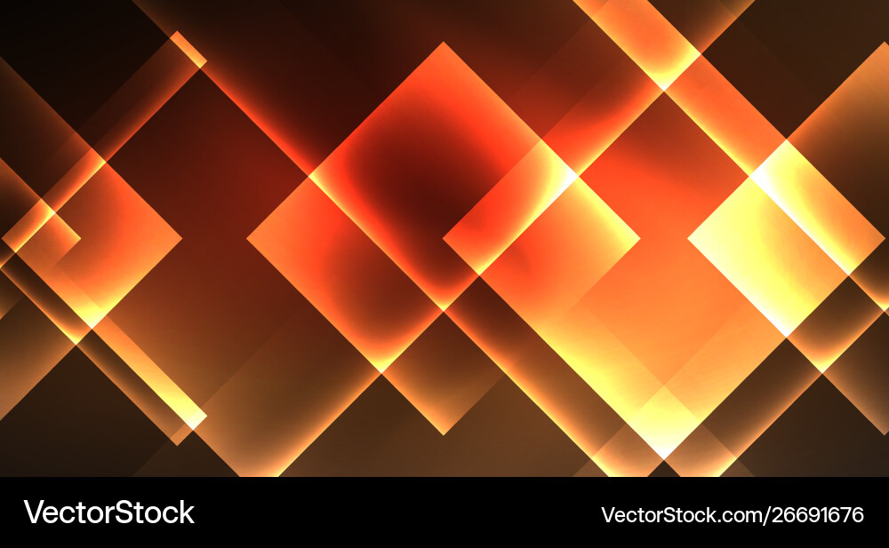 Shiny neon design square shape abstract background Shiny neon design square shape abstract background Vector Image