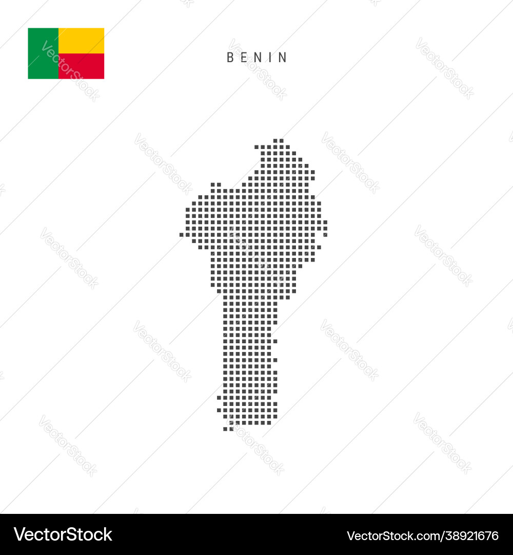 Square dots pattern map benin dahomey dotted Square dots pattern map benin dahomey dotted vector image